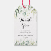 Étiquettes-cadeau Aquarelle Eucalyptus Merci Mariage vert (Devant)