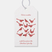 Étiquettes-cadeau Aquarelle Festive Cardinal Bird Personnalisée (Devant)