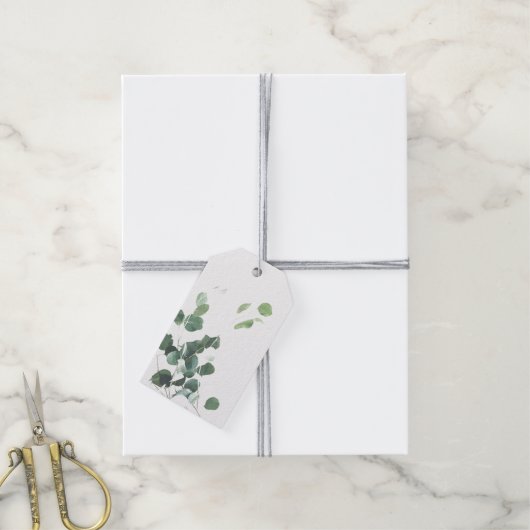 Étiquettes-cadeau Aquarelle feuille marque de faveur (Avec de la ficelle)