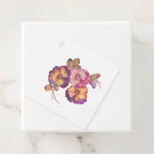 Étiquettes Cadeau Aquarelle Fleur de Pensée (Lot de 50)