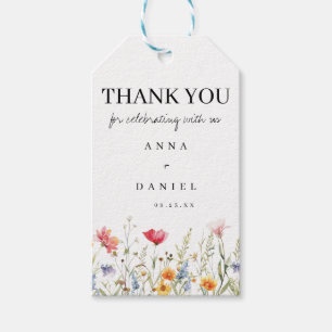 Étiquettes-cadeau Aquarelle Fleur sauvage Mariage Favor Cadeau Tags