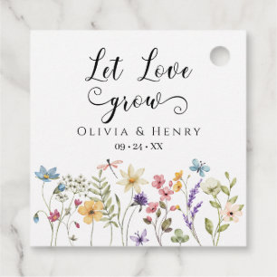 Étiquettes Cadeau Aquarelle Fleur sauvage Mariage Favour Tags