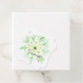 Étiquettes Cadeau Aquarelle Fleur Verte et Blanche Grazie Mille (En situation)