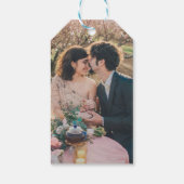 Étiquettes-cadeau Aquarelle fleurs boho photo mariage merci (Dos)