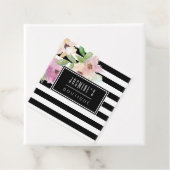 Étiquettes Cadeau Aquarelle Fleurs et rayures (En situation)