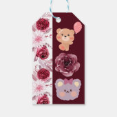 Étiquettes-cadeau Aquarelle Floral Blush Baby shower Bourgogne rose (Dos)