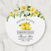 Étiquettes Cadeau Aquarelle Floral Lemons Limoncello Merci (Devant)