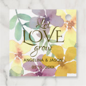 Étiquettes Cadeau Aquarelle Floral mariage (Dos)