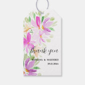 Étiquettes-cadeau Aquarelle florale Boho Monogramme peint à la main (Devant)