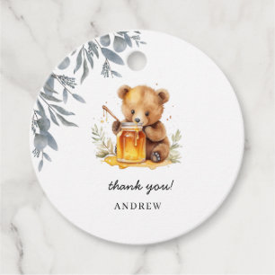 Étiquettes Cadeau Aquarelle florale classique Ours Miel