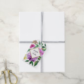 Étiquettes-cadeau Aquarelle florale fraîche d'été Monogramme (Avec de la ficelle)