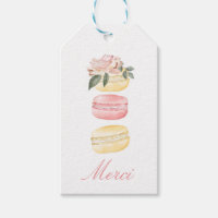 Aquarelle Florale Jaune Macaron Merci/Merci