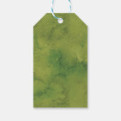 Étiquettes-cadeau Aquarelle florale Merci de feuillage vert (Dos)