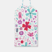 Étiquettes-cadeau Aquarelle Flower Meadow Turquoise (Devant)