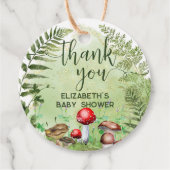 Étiquettes Cadeau Aquarelle Forêt Ferns Champignons Script de verdur (Devant)