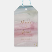 Étiquettes-cadeau Aquarelle Glam moderne or Merci élégant (Dos)