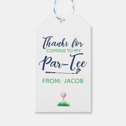 Étiquettes-cadeau Aquarelle Golf Merci Favor (Devant)