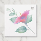 Étiquettes Cadeau Aquarelle Hibiscus Maui Mariage (Dos)