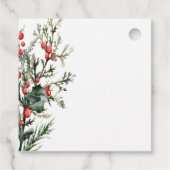Étiquettes Cadeau Aquarelle Holly Berry Vert (Dos)