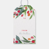 Étiquettes-cadeau Aquarelle Holly - Tags cadeaux (Dos)