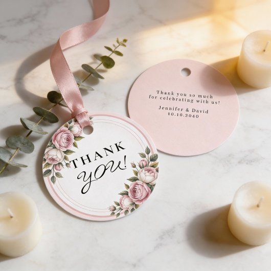 Étiquettes Cadeau Aquarelle Jardin Fleurs Merci