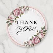 Étiquettes Cadeau Aquarelle Jardin Fleurs Merci (Devant)