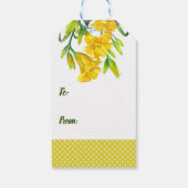Étiquettes-cadeau Aquarelle Jaune Jaune Lys peinture florale (Dos)