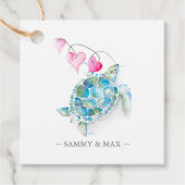 Étiquettes Cadeau Aquarelle Jour des Valentines (Devant)