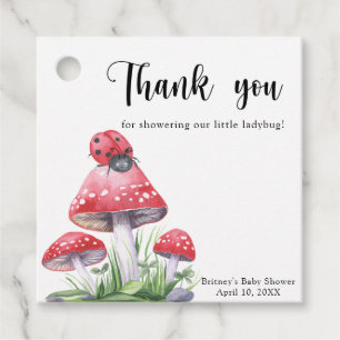Étiquettes Cadeau Aquarelle ladybug - merci baby shower
