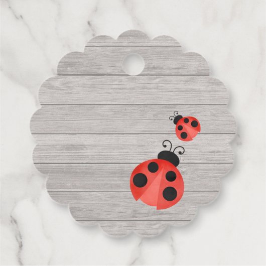 Étiquettes Cadeau Aquarelle Ladybug Wood Birthday Favoriser les étiq (Dos)