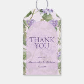 Étiquettes-cadeau Aquarelle Lavender Hydrangea Mariage Merci (Dos)