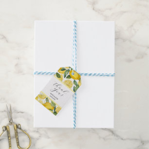 Étiquettes-cadeau Aquarelle Lemon Garden Mariage blanc