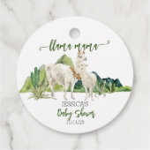 Étiquettes Cadeau Aquarelle Llama Mama Baby shower (Dos)