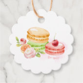 Étiquettes Cadeau Aquarelle Macarons avec cerise (Devant)