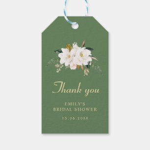 Étiquettes-cadeau aquarelle magnolia fleurie douche nuptiale