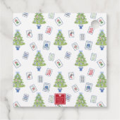 Étiquettes Cadeau Aquarelle Mahjong Christmas Tree (Dos)