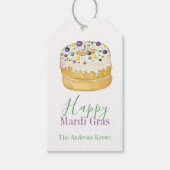 Étiquettes-cadeau Aquarelle Mardi Gras King Cake (Devant)