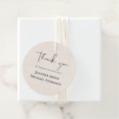 Étiquettes Cadeau Aquarelle Mariage gris Peach BUDGET (En situation)