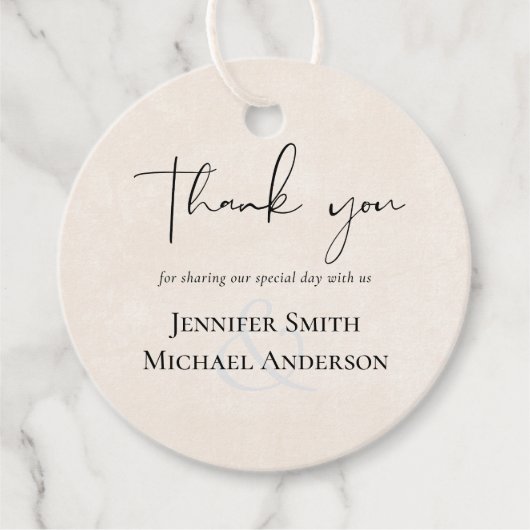 Étiquettes Cadeau Aquarelle Mariage gris Peach BUDGET (Devant)