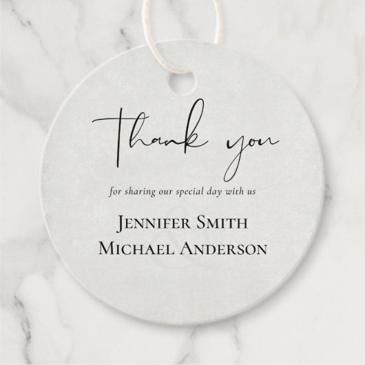 Étiquettes Cadeau Aquarelle Mariage gris Peach BUDGET (Devant)