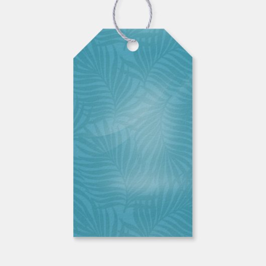 Étiquettes-cadeau Aquarelle Mariage tropical Merci ID Turquoise577 (Dos)