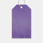 Étiquettes-cadeau Aquarelle Mariage ultra violet Merci floral (Dos)