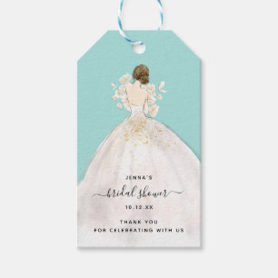 Étiquettes-cadeau Aquarelle mariée dans Gown Bridal Shower Invitatio