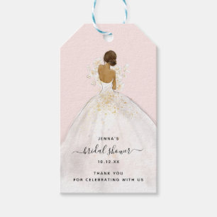 Étiquettes-cadeau Aquarelle mariée dans Gown Bridal Shower Invitatio