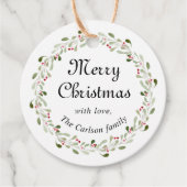 Étiquettes Cadeau Aquarelle marque de Noël (Devant)