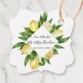 Étiquettes Cadeau Aquarelle méditerranéenne Citron Mariage tropical (Dos)