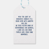 Étiquettes-cadeau Aquarelle Menorah Happy Hanoukka (Dos)