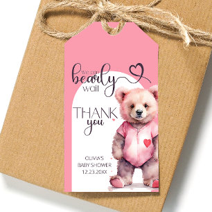 Étiquettes-cadeau Aquarelle mignon ours Baby shower Merci