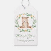Étiquettes-cadeau Aquarelle mignonne Ours de Bébé Verdure Wreath Ann (Dos)