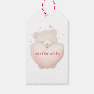 Étiquettes-cadeau Aquarelle mignonne Ours Teddy - Heureuse Sainte-Va